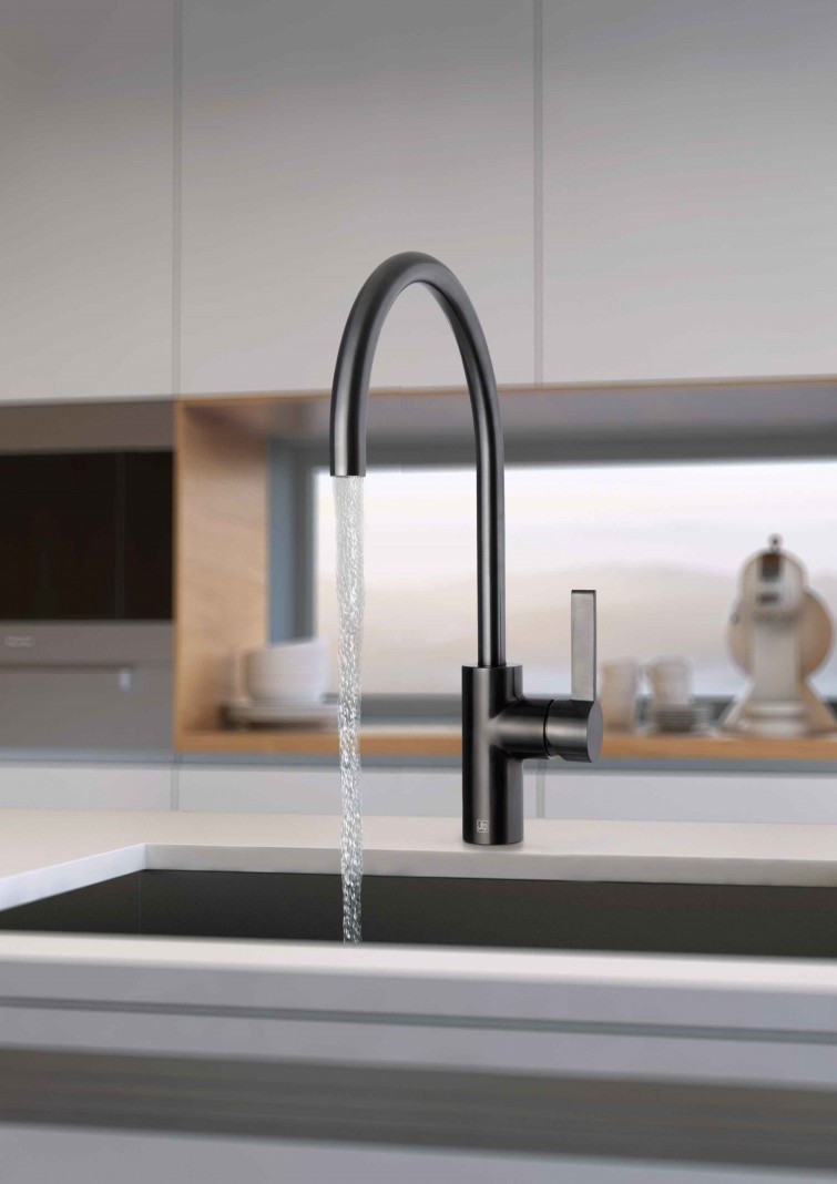 Vos brushed black single lever sink mixer